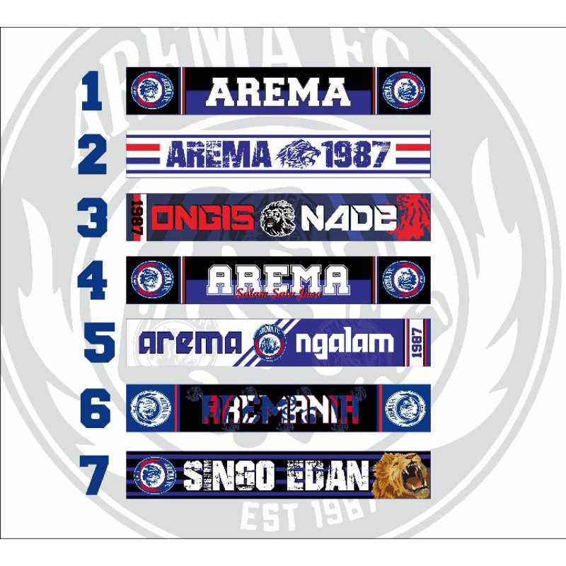 Syal Arema FC Singo Edan / Scarf Liga 1 Arema Malang / BONUS STIKER