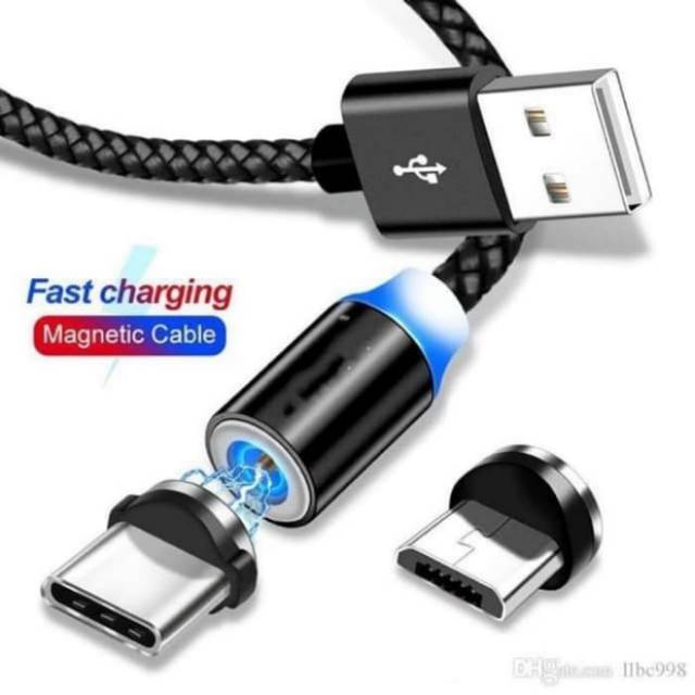 [ Bayar Di Tempat ] Kabel Magnetik 3 in 1 LED -  Kabel Charger Magnet Micro Type C ipon