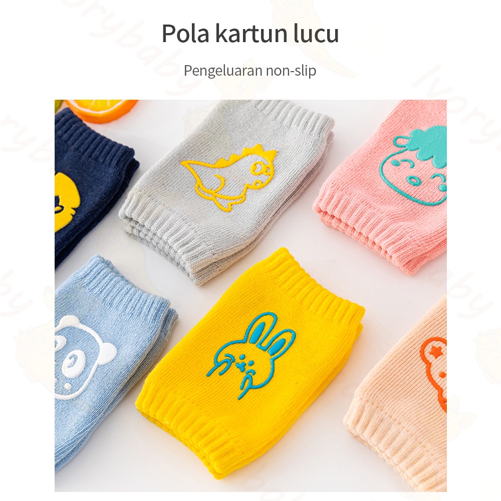 Ivorybaby Knee protector bayi anak anti slip pelindung lutut bayi merangkak bahan katun