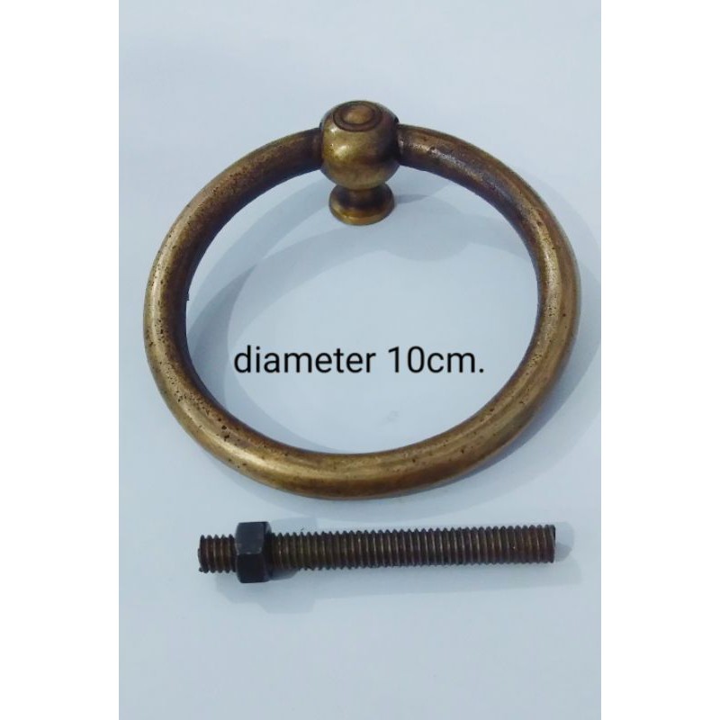 Tarikan/ketukan pintu kuningan antik diameter 10cm. 7,5cm. 5,5cm.