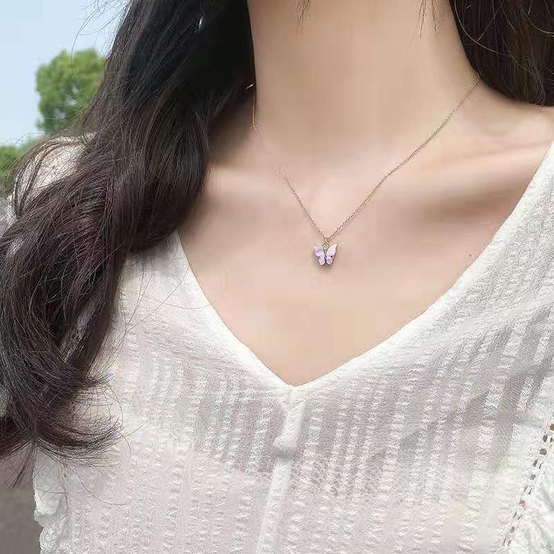 Medan Termurah kd12 Kalung trendy Aksesoris kalung kupu kupu cantik import