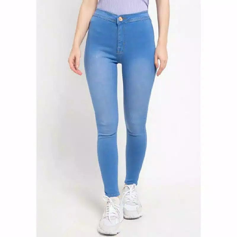 JEANS HIGHWAIST POLOS // CELANA JEANS WANITA PINGANG TINGGI // CELANA HW STREAT