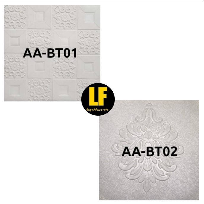 AA Wallpaper Dinding Bata 3D Foam 70cm x 77cm Premium Wallpaper Tebal 3MM-Putih Batik 70 x70cm