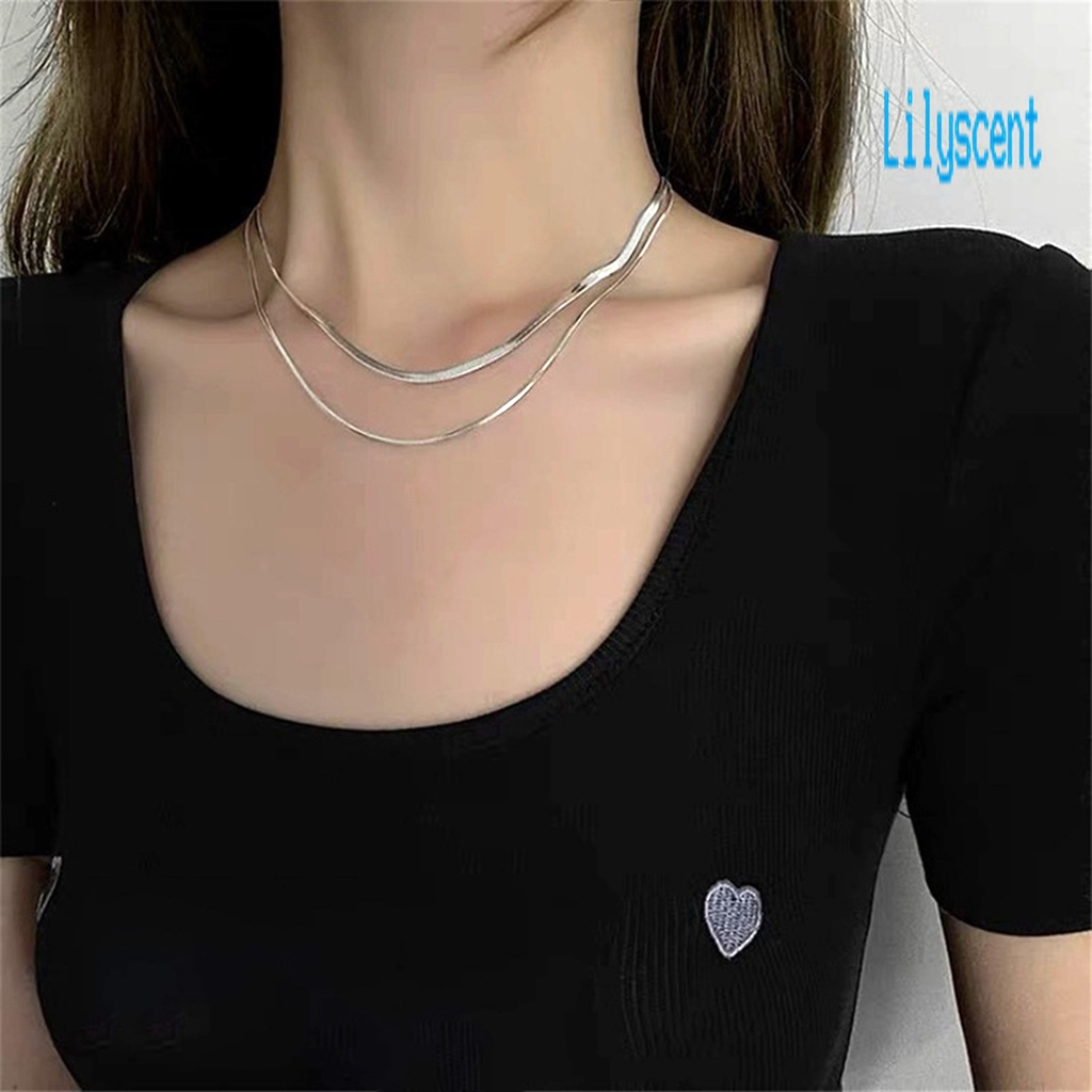 Kalung Choker Rantai Ular Multilayer Gaya Hip Hop Untuk Wanita