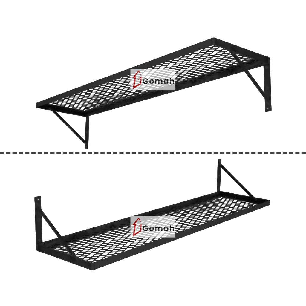 Gomah Industrial Wall Shelf/ Rak Dinding Besi/ Rak Gantung Besi Jaring Baja