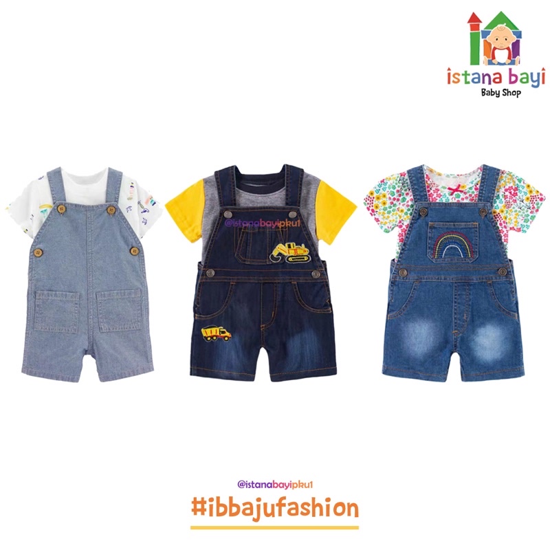 Catell Love Setelan Romper Overall Boy / Setelan Anak / Baju Overall