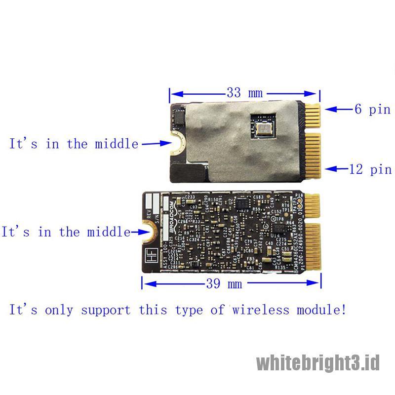 &lt; White3 &gt; BCM94360CS2 BCM943224Pciebt2 Modul Kartu wireless WIFI 12 + 6 Pin Ke NGFF