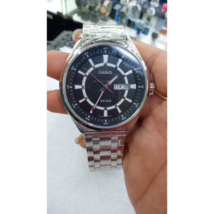 JAM TANGAN PRIA CASIO MTP-E108D-1AVDF ORIGINAL GARANSI 1 TAHUN MURAH