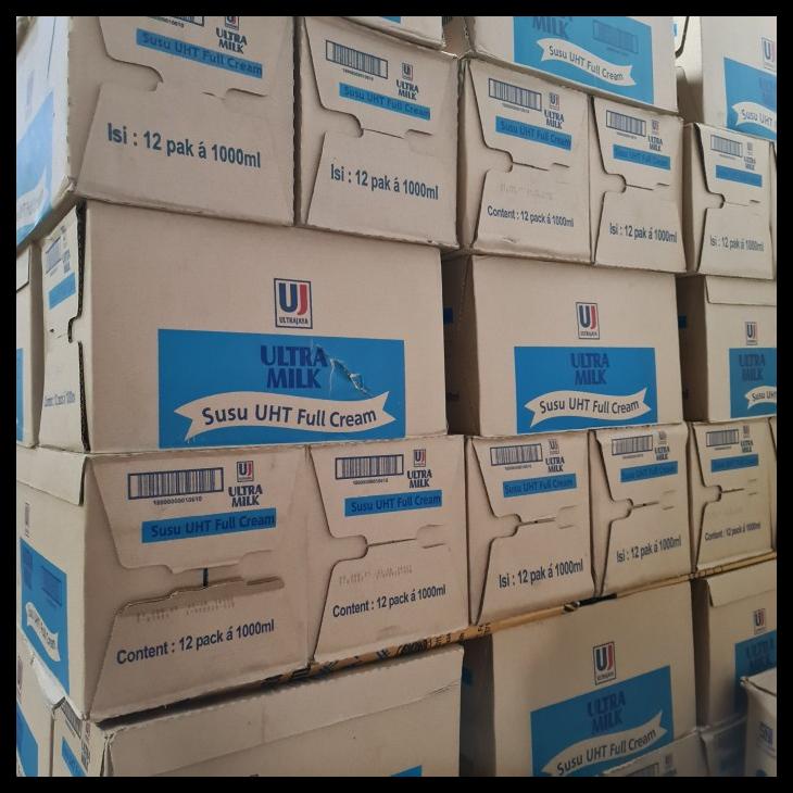 

SUSU ULTRA MILK UHT FULL CREAM 1L /DUS PLAIN PUTIH KARTON ISI 12 LITER KODE 851