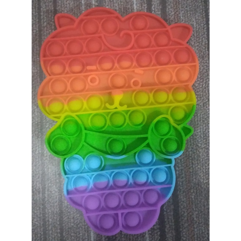 Pop It Jumbo FIDGET TOY Mainan Anak Karakter BTS Rainbow Ukuran 20 cm-7