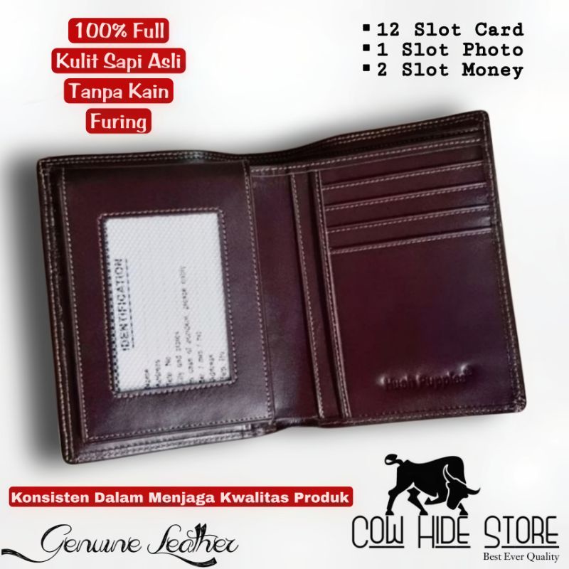 Dompet Pria Kulit Asli Bifold Up Emboss Hush Puppies - 15 Slot-2