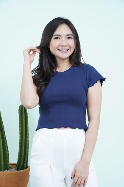 CROP KNIT TOP - BAJU POLOS  ATASAN WANITA