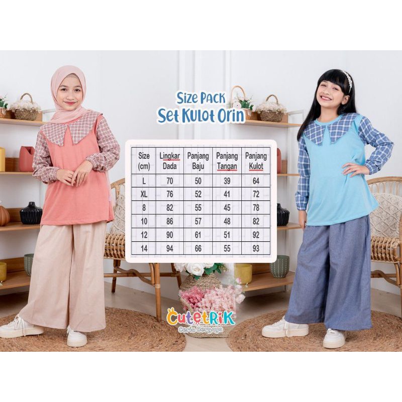 [Bisa COD] Setelan Anak Perempuan Cutetrik Model Tunik dan Celana Kulot 4 5 6 7 8 9 10 11 12 13 14 1