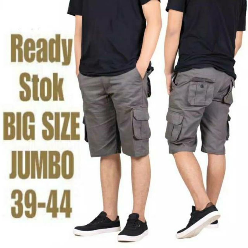 Celana Cargo Pendek Pria dengan Ukuran Jumbo (39-44), Bahan Kimpol Premium, dan Desain Jumbo