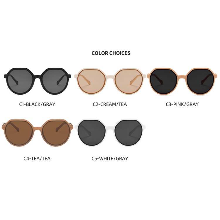 2021 new fashion retro small frame milk tea color sunglasses ins street shooting