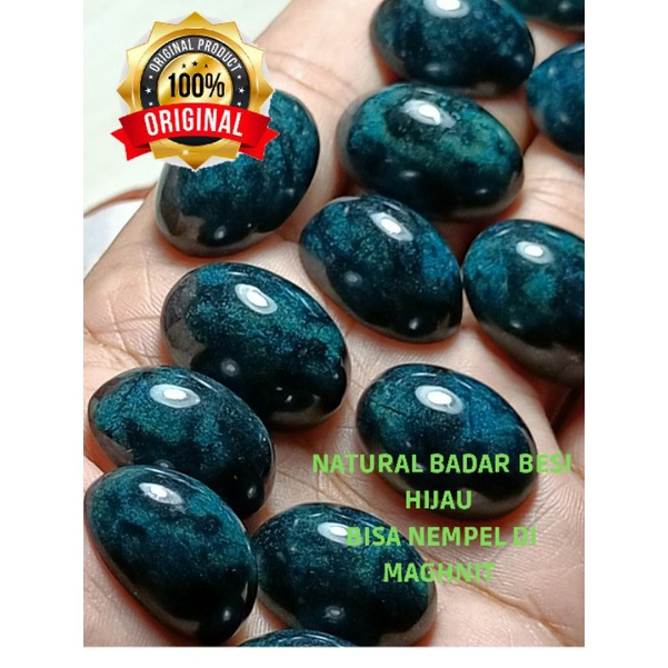 Batu cincin natural badar besi hijau jual lostone bisa nempel di maghnit mirip bacan