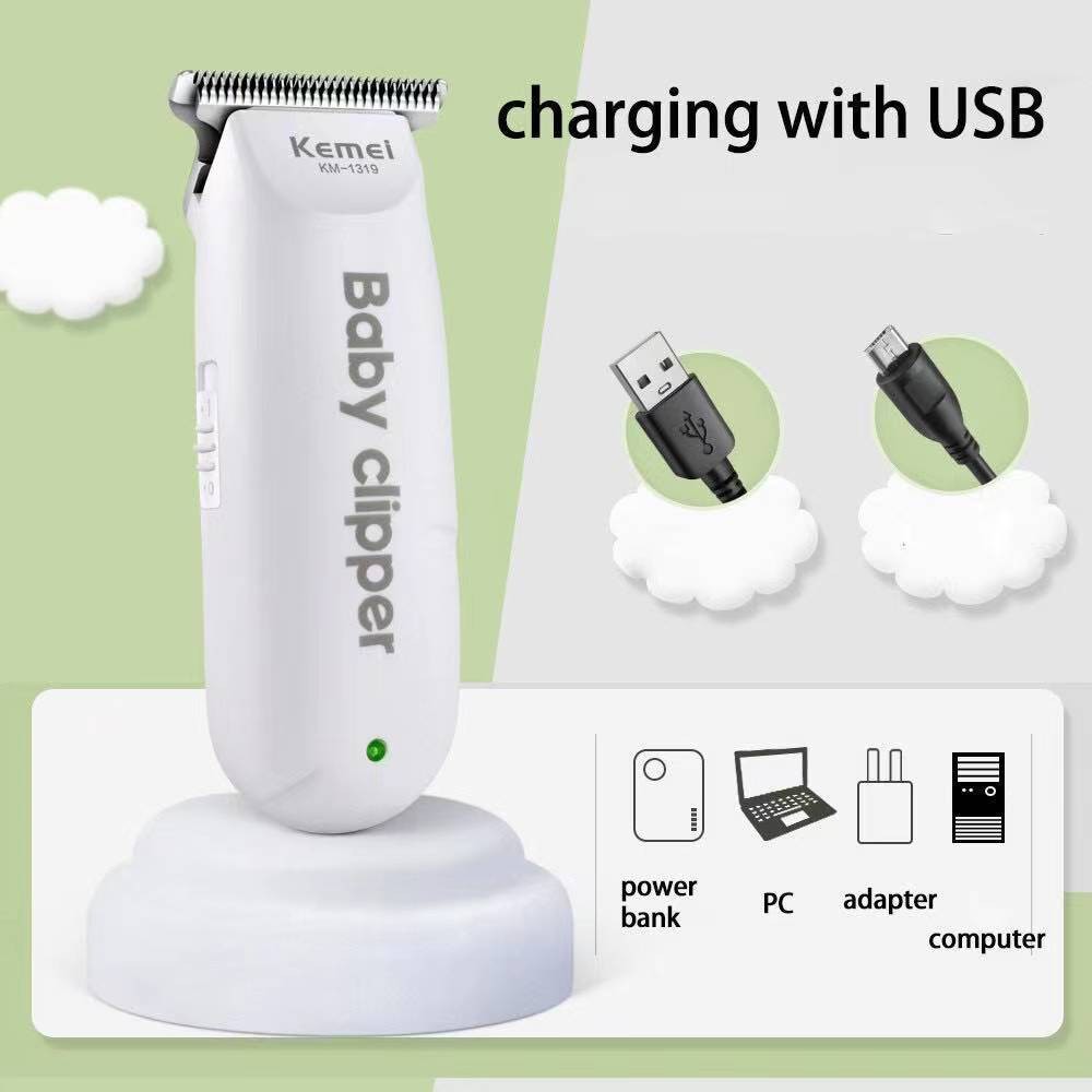 KEMEI 1319 Alat Cukur Rambut Bayi Elektrik Baby Shaver Trimmer YOSINOGAWA