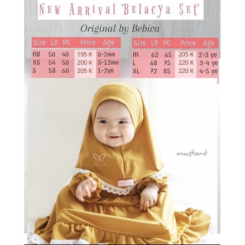 Gamis Anak Premium Belacya Set by Bebica Hijab