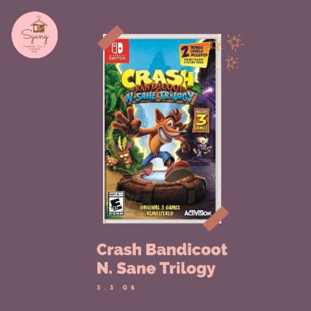 Crash Bandicoot Nsane N. sane N-sane Trilogy Nintendo Switch
