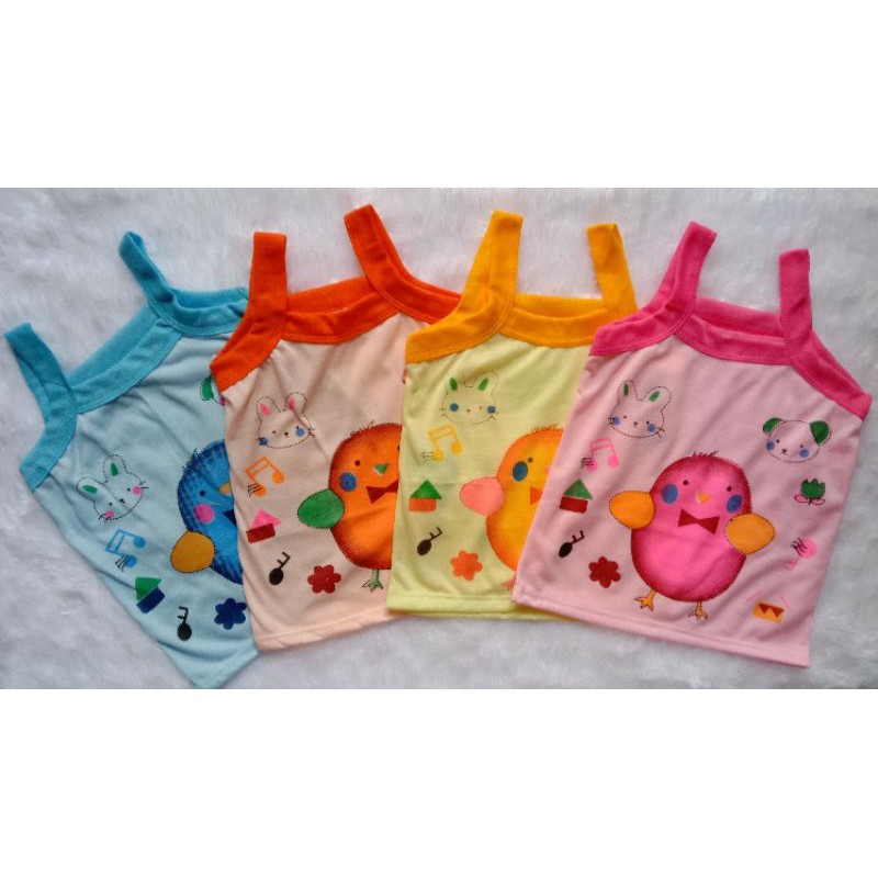 12pcs singlet anak motif ayam/kaos dalam anak
