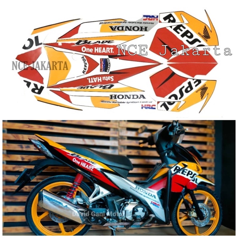 (ORI) STIKER STRIPING HONDA BLADE REPSOL 2011