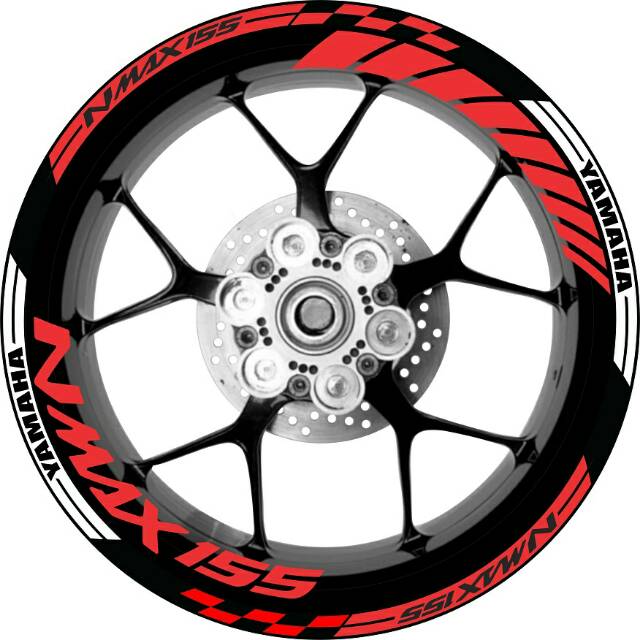 Sticker velg motor  yamaha Nmax  155 moto flag ukuran  velg 