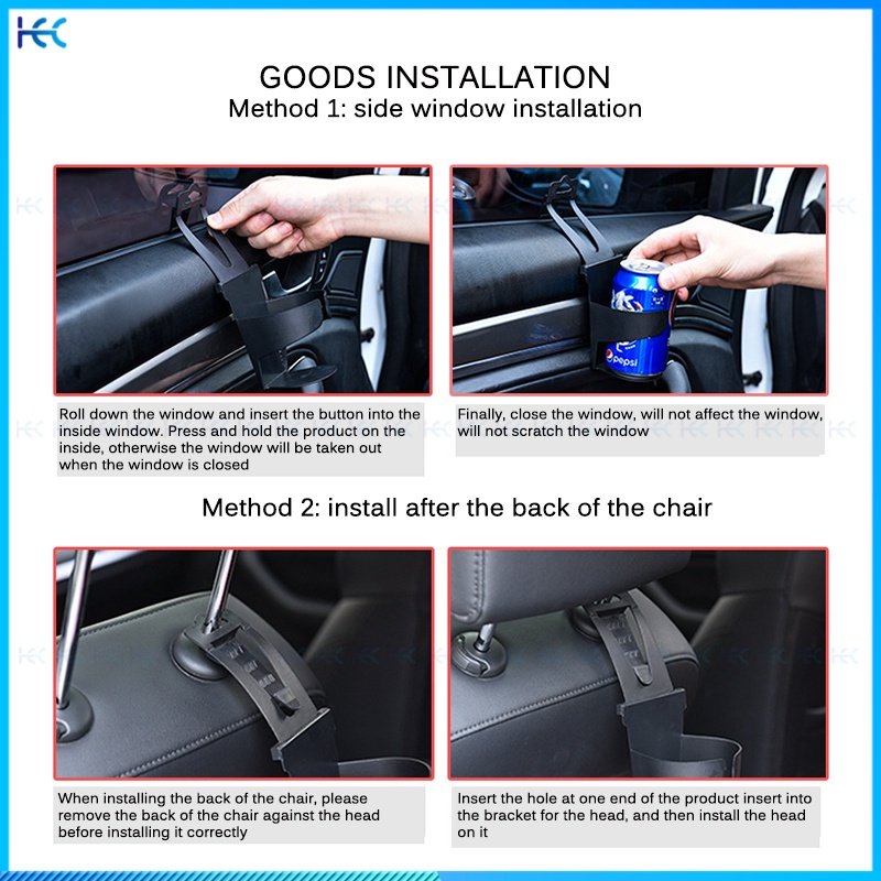 Holder Botol Minuman Universal Warna Hitam Untuk Pintu Mobil / Truk