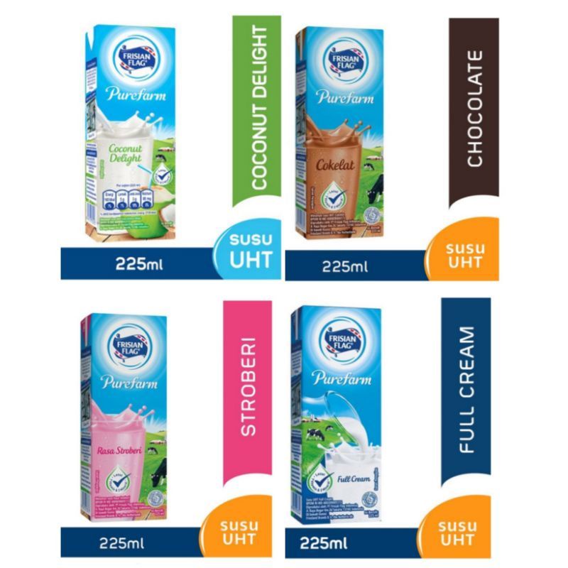 Susu Frisian Flag UHT 225 ml ALL VARIAN Coklat, Strawberry, Coconut, dll