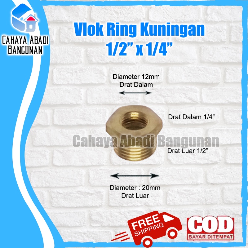 Vlok Ring Kuningan 1/2&quot; x 1/4&quot; Inch Inchi Inci