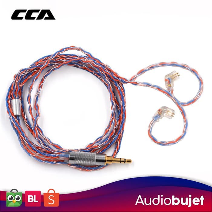 CCA C2 Cubic Braided Silver Plated Upgrade Cable | 2 Pin 0.75mm | CCA KZ