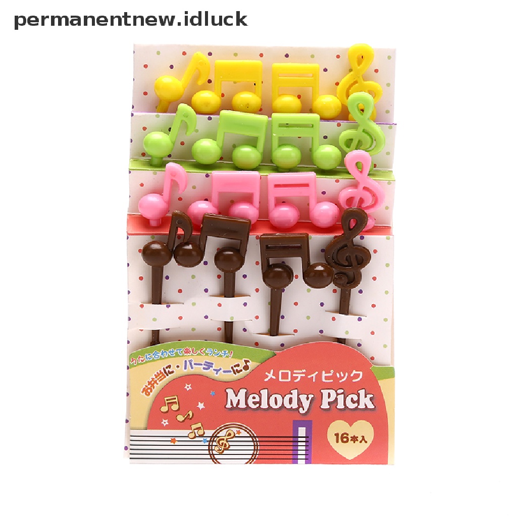 16pcs / set Garpu Buah Mini Desain Kartun note Musik Untuk Anak