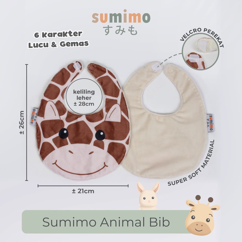 Babygiggles - Sumimo Animal Bibs / Celemek Makan Baby