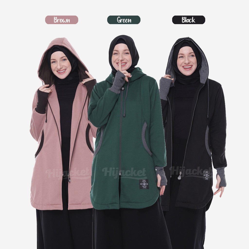 HIJACKET ELEKTRA | HIJAKET JAKET HIJAB PANJANG WANITA MUSLIMAH SYAR'I-1