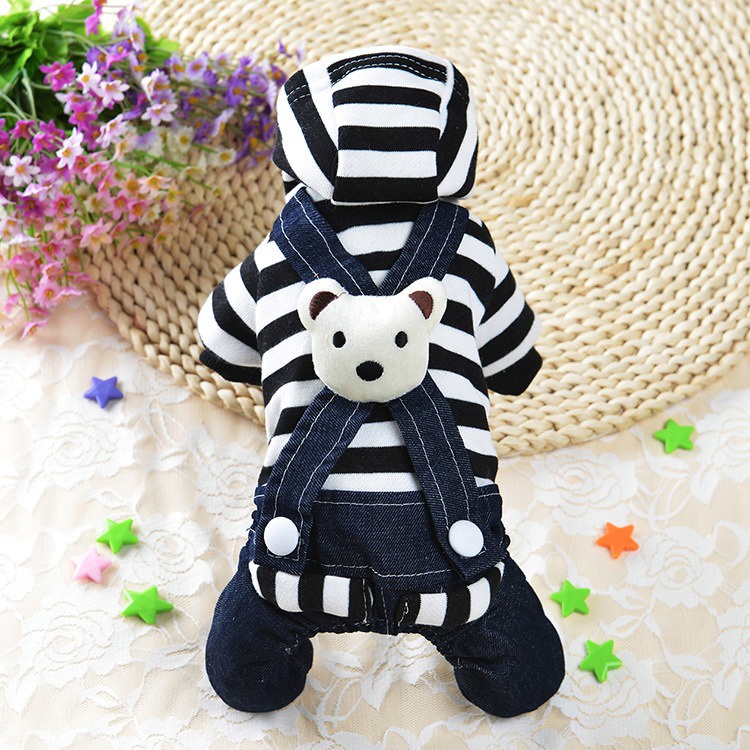 Pet Clothes Couple Motif Garis Keren Untuk Kucing Dan Anjing