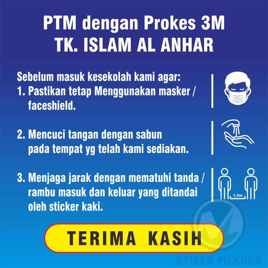 

stiker vinyl pengumuman prokes sekolah uk 30x30cm