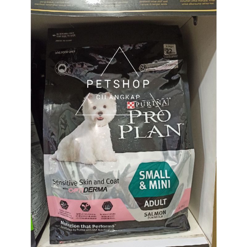 proplan small mini adult 2,5kg sensitive skin and coat pro plan dog makanan anjing