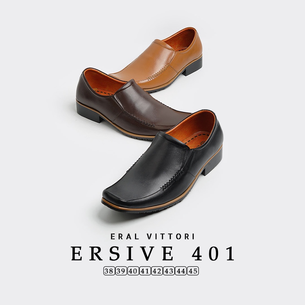 Eral Vittori - Ersive 401 Sepatu Kulit Pria Pantofel Formal