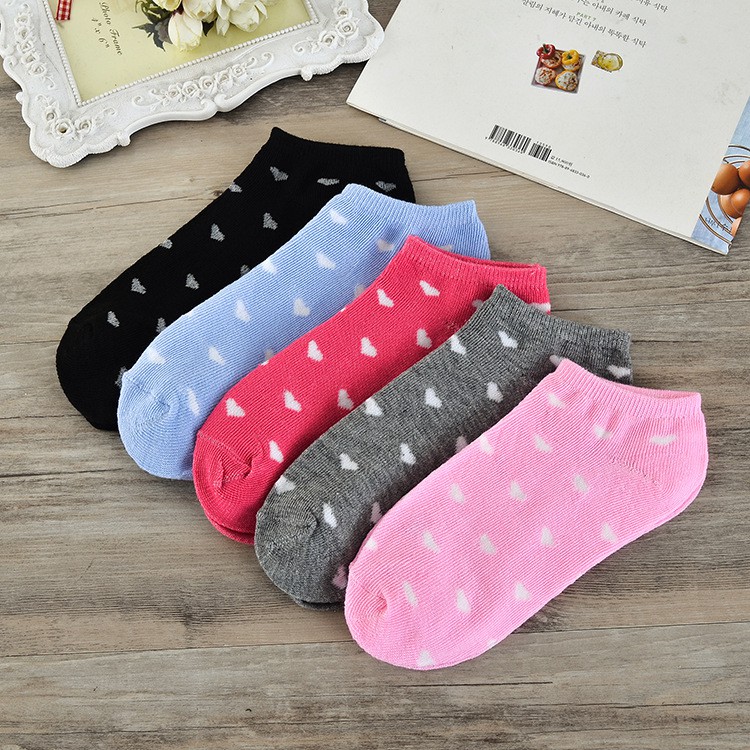 Kaos Kaki Ankle Motif Love Korea Import Ankle Cute Panjang Semata Kaki / TV-39