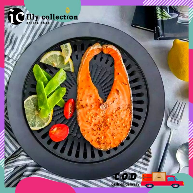 Panggangan Barbeque Grill Plate Smokeless Anti Lengket 32 cm