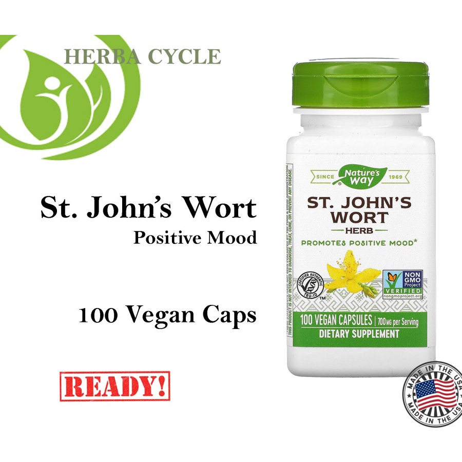 Natures Way St Johns Wort 100 VegCap Untuk Mood Positif ORI USA