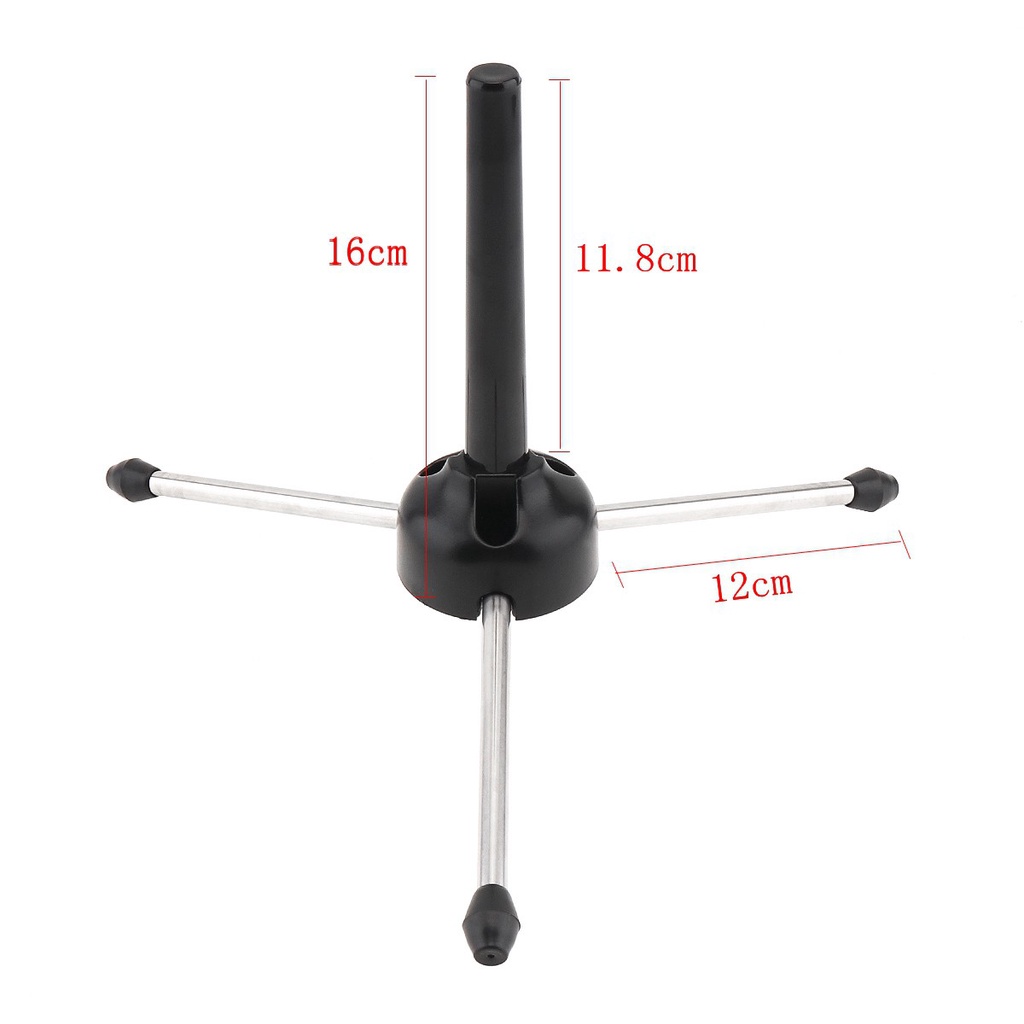 Tripod Stand Holder Lipat Portable Bahan Metal Untuk Instrumen Flute Klarinet