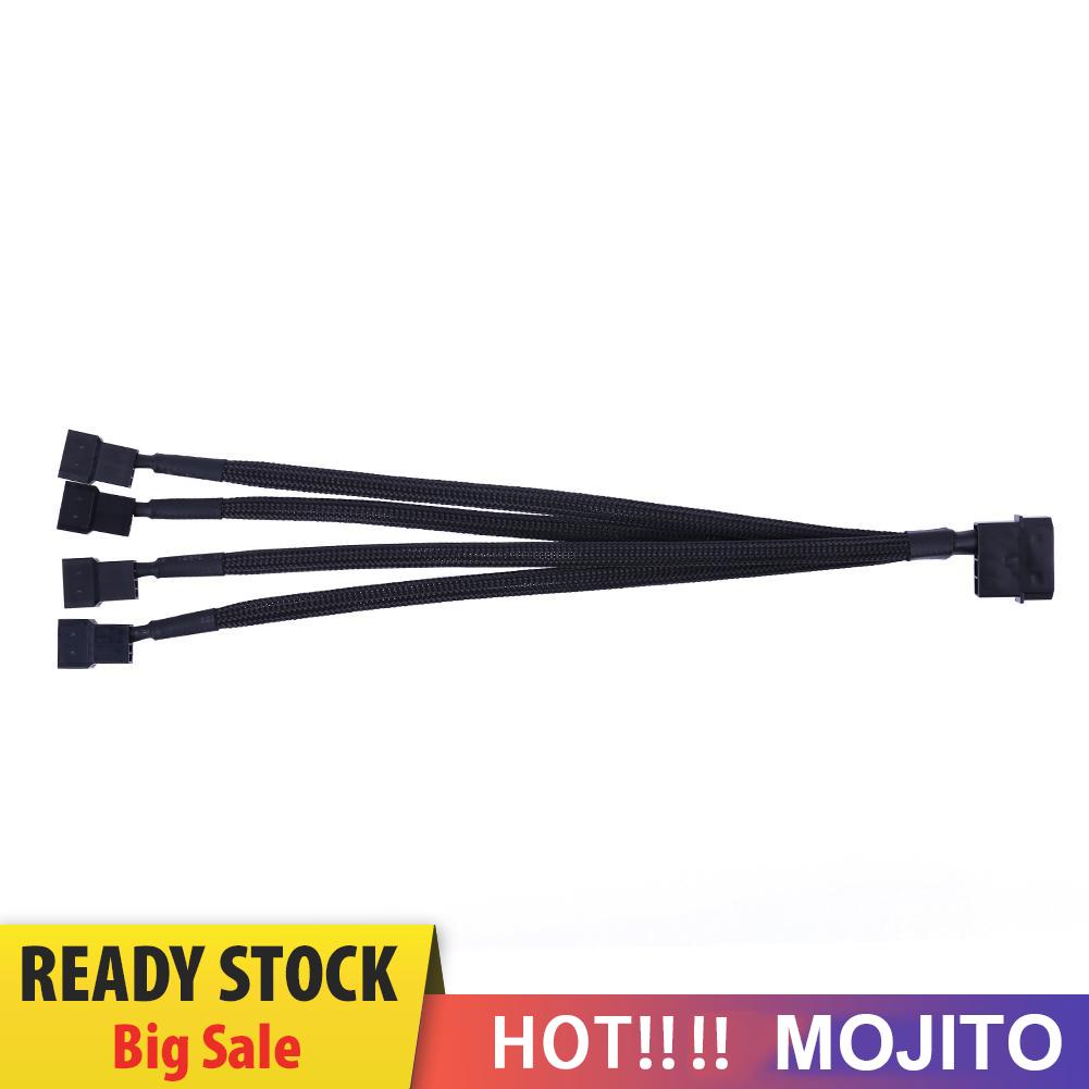MOJITO 4pin IDE Molex to 4-Port 3Pin/4Pin Cooler Cooling Fan Splitter Power Cable