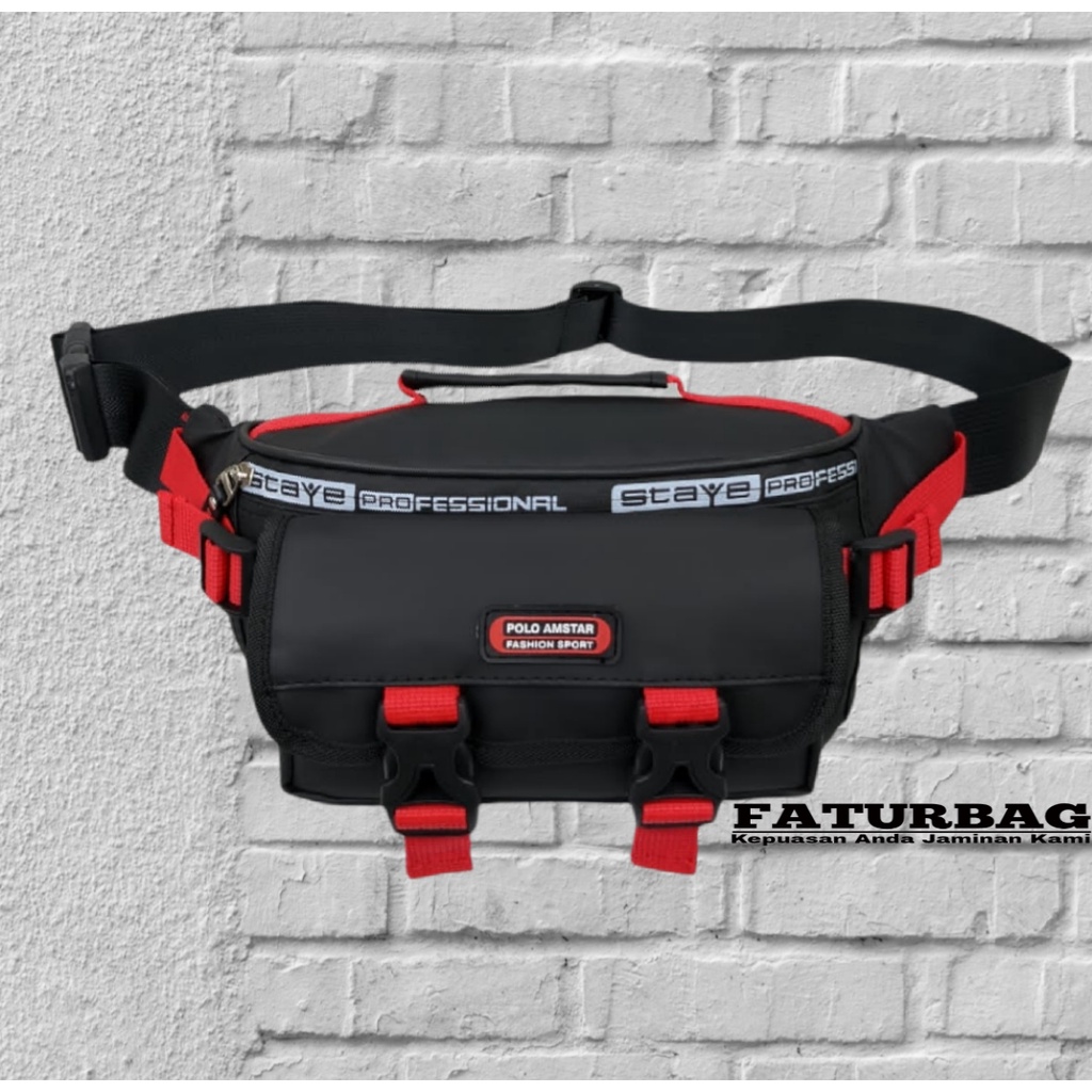 Tas Pria Waistbag Tas Pinggang Tas Selempang 100% Waaterproof Tas Pinggang Sporty Tas Outdoor Tas Selempang Pria Dewasa