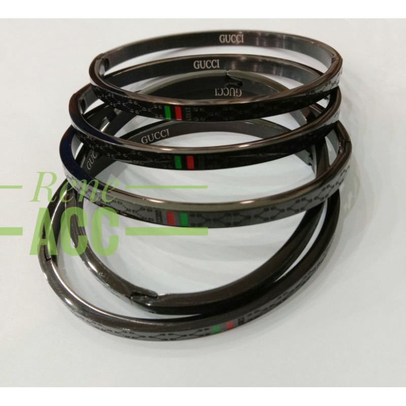 Gelang Gci Hitam Titanium Wanita single stainlessteel