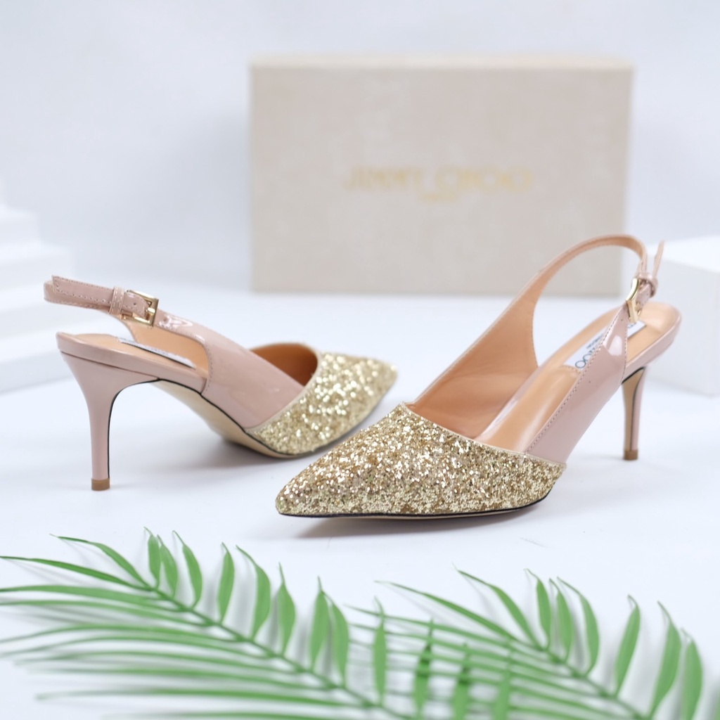 [7.7 Boombastis Sale⚡] - SEPATU WANITA JCS002 GLITTER MULES TALI BELAKANG PREMIUM IMPORT