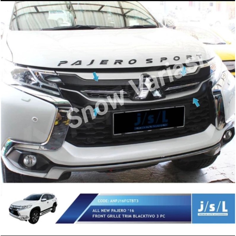 Grill Depan All New Pajero 2016 2018 3pcs Hitam