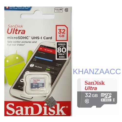 KHANZAACC MICRO SD SANDISK ULTRA 32GB CLASS 10 80MB/S