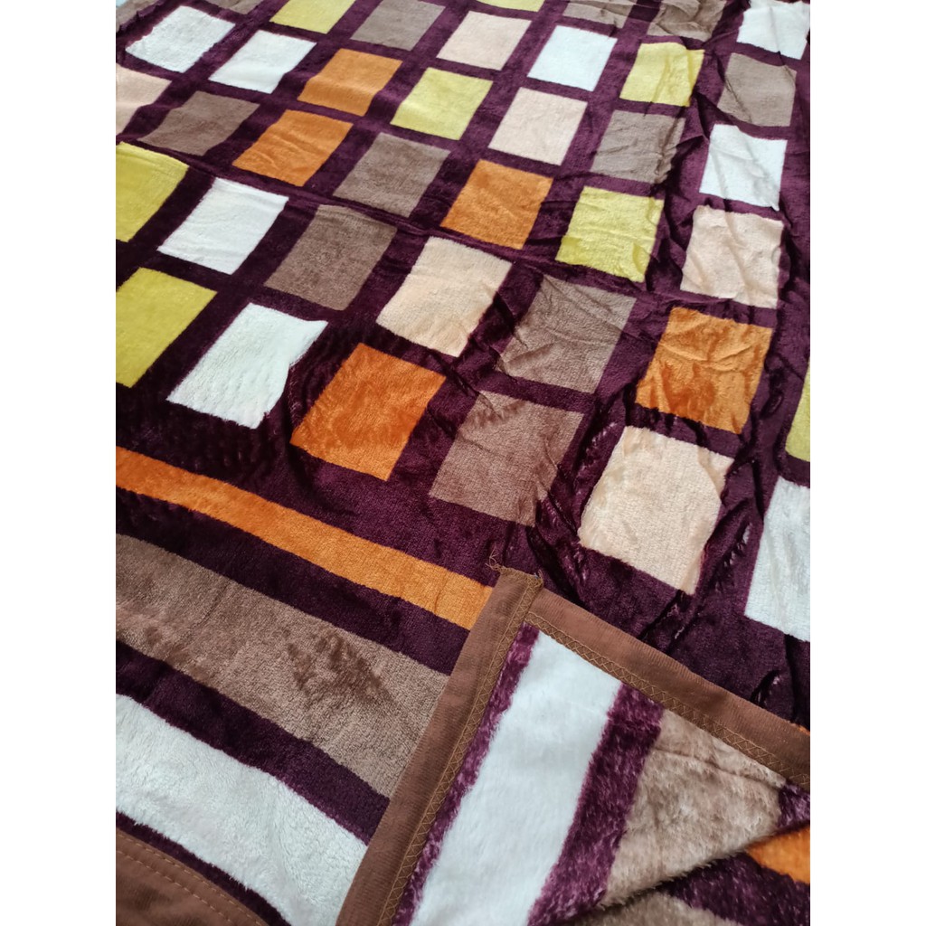 COD - FD - Selimut Motif Dewasa - Selimut Bulu Halus Motif - Selimut Lembut Ukuran 180cm x 200cm-Color Square