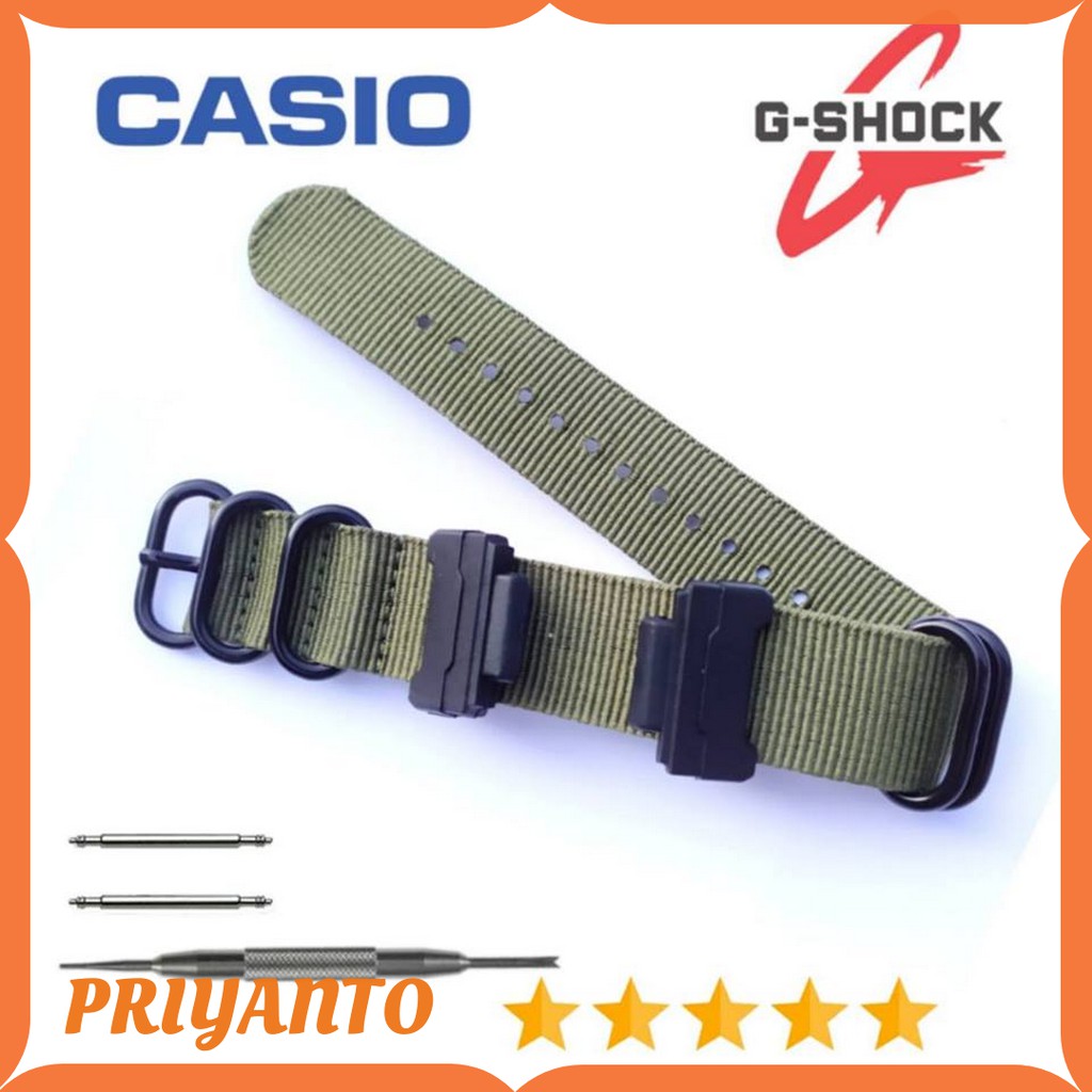 Nylon Zulu Watch Strap Tali Jam Casio G-Shock Nato Adapter Adaptor