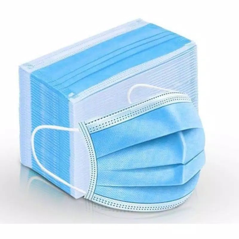 (Fy) COD Masker EARLOOP Biru 1box= 50pcs Masker 3PLY Masker Pelindung polusi
